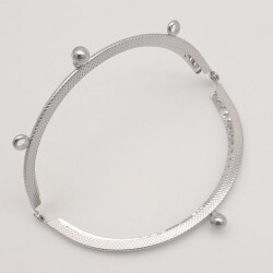 Angel Çanta Aksesuar 12.5 cm Oval Cüzdan Klipsi Cüzdan Bursu Gümüş Renk - 3