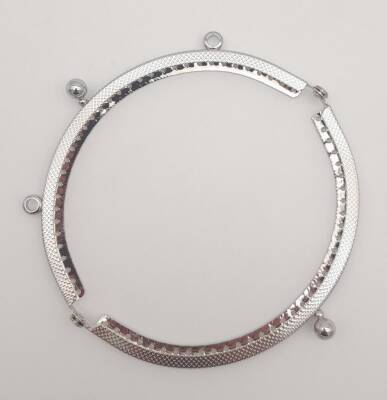 Angel Çanta Aksesuar 12.5 cm Oval Cüzdan Klipsi Cüzdan Bursu Gümüş Renk - 4