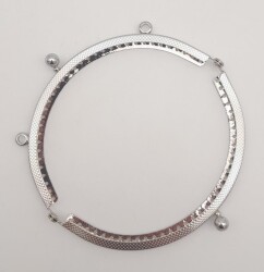 Angel Çanta Aksesuar 12.5 cm Oval Cüzdan Klipsi Cüzdan Bursu Gümüş Renk - 4