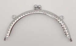 Angel Çanta Aksesuar 12.5 cm Oval Cüzdan Klipsi Cüzdan Bursu Gümüş Renk - 1