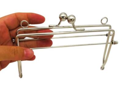 Angel Çanta Aksesuar 15 Cm Gümüş Renk Dikdörtgen Model Çanta Klipsi, Çanta Bursu - 1