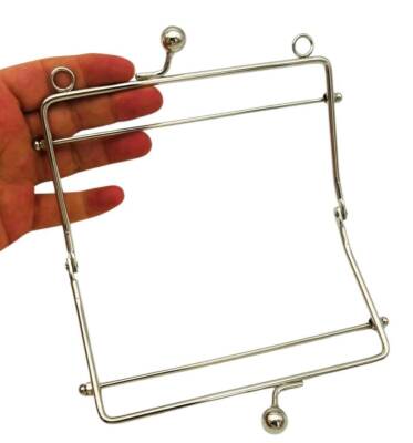 Angel Çanta Aksesuar 15 Cm Gümüş Renk Dikdörtgen Model Çanta Klipsi, Çanta Bursu - 2