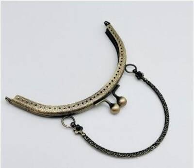 Angel Çanta Aksesuar 15.5 Cm Antik Renk Tutmalı Çanta Klipsi Bursu - 1