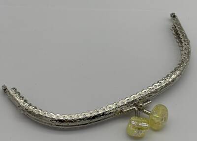 Angel Çanta Aksesuar 15.5 cm Gümüş Oval Cüzdan Çanta Klipsi Bursu Sarı - 1