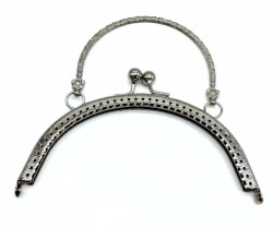 Angel Çanta Aksesuar 15.5 Cm Gümüş Renk Tutmalı Çanta Klipsi Bursu - Angel Çanta Aksesuar