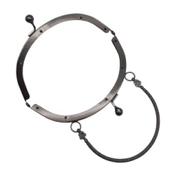 Angel Çanta Aksesuar 15.5 cm Tutmalı Oval Çanta Klipsi Cüzdan Bursu Füme Renk - 2