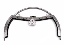 Angel Çanta Aksesuar 18 Cm Gümüş Renk Kalpli Tutma Saplı Çanta Klipsi, Çanta Bursu - Angel Çanta Aksesuar