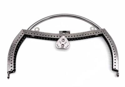 Angel Çanta Aksesuar 18 Cm Gümüş Renk Kalpli Tutma Saplı Çanta Klipsi, Çanta Bursu - 1