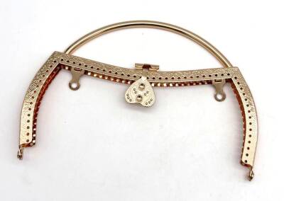 Angel Çanta Aksesuar 18 Cm Light Gold Renk Kalpli Tutma Saplı Çanta Klipsi, Çanta Bursu - 1