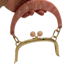 Angel Çanta Aksesuar 18 Cm Light Gold Renk Kulplu Çanta Klipsi, Çanta Bursu - Angel Çanta Aksesuar