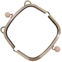 Angel Çanta Aksesuar 18.5 cm Pudra Renk Toplu Oval Çanta Klipsi Çanta Bursu Antik Metal - 4