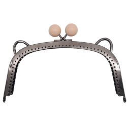 Angel Çanta Aksesuar 18.5 cm Pudra Renk Toplu Oval Çanta Klipsi Çanta Bursu Füme Metal - Angel Çanta Aksesuar