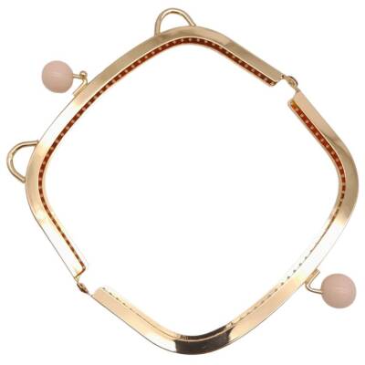 Angel Çanta Aksesuar 18.5 cm Pudra Renk Toplu Oval Çanta Klipsi Çanta Bursu Light Gold Metal - 4