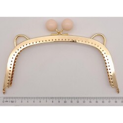 Angel Çanta Aksesuar 18.5 cm Pudra Renk Toplu Oval Çanta Klipsi Çanta Bursu Light Gold Metal - 2