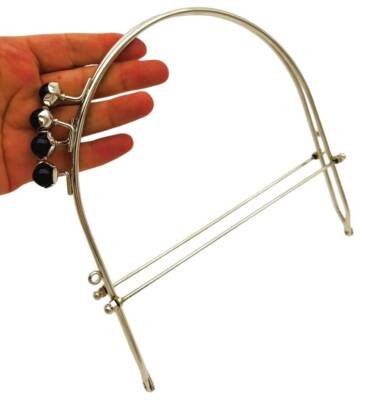 Angel Çanta Aksesuar 19 Cm Gümüş Renk D Model Siyah Çift Toplu Çanta Klipsi, Çanta Bursu - 2