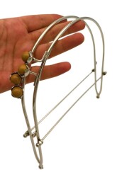 Angel Çanta Aksesuar 19 Cm Gümüş Renk D Model Sütlü Kahve Çift Toplu Çanta Klipsi, Çanta Bursu - Angel Çanta Aksesuar