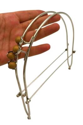 Angel Çanta Aksesuar 19 Cm Gümüş Renk D Model Sütlü Kahve Çift Toplu Çanta Klipsi, Çanta Bursu - 1