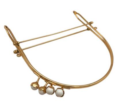 Angel Çanta Aksesuar 19 Cm Light Gold Renk D Model Beyaz Çift Toplu Çanta Klipsi, Çanta Bursu - 1