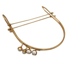 Angel Çanta Aksesuar 19 Cm Light Gold Renk D Model Beyaz Çift Toplu Çanta Klipsi, Çanta Bursu - Angel Çanta Aksesuar