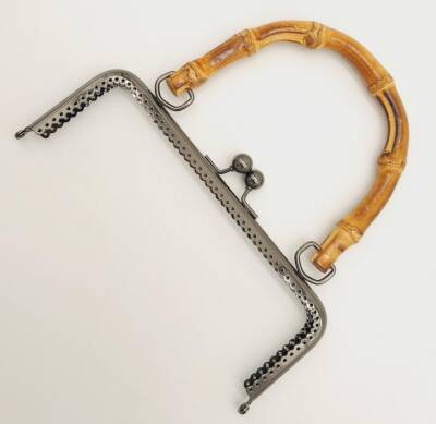 Angel Çanta Aksesuar 20 Cm Bambulu Füme Renk Dikdörtgen Çanta Cüzdan Klipsi - 2