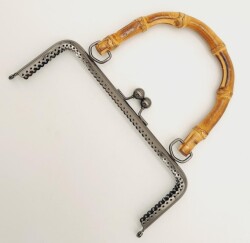 Angel Çanta Aksesuar 20 Cm Bambulu Füme Renk Dikdörtgen Çanta Cüzdan Klipsi - 2