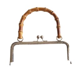 Angel Çanta Aksesuar 20 Cm Bambulu Gümüş Renk Çanta, Cüzdan Klipsi Dikdörtgen No:68 - Angel Çanta Aksesuar