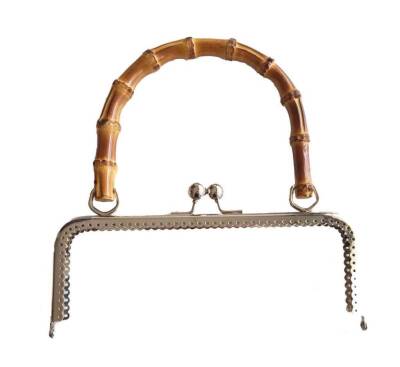 Angel Çanta Aksesuar 20 Cm Bambulu Gümüş Renk Çanta, Cüzdan Klipsi Dikdörtgen No:68 - 1