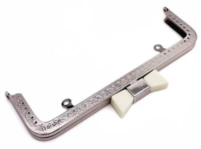 Angel Çanta Aksesuar 20 Cm Gümüş Beyaz Kurdele Model Çanta Klipsi, Çanta Bursu - 1