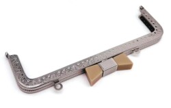 Angel Çanta Aksesuar 20 Cm Gümüş Renk Bej Kurdele Model Çanta Klipsi, Çanta Bursu - Angel Çanta Aksesuar