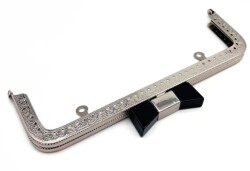 Angel Çanta Aksesuar 20 Cm Gümüş Siyah Kurdele Model Çanta Klipsi, Çanta Bursu - Angel Çanta Aksesuar