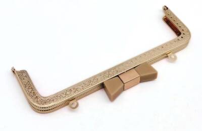 Angel Çanta Aksesuar 20 Cm Light Gold Renk Bej Kurdele Model Çanta Klipsi, Çanta Bursu - 1