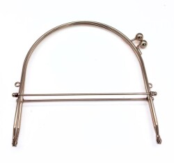 Angel Çanta Aksesuar 20 Cm Light Gold Renk D Model Çanta Klipsi, Çanta Bursu - Angel Çanta Aksesuar