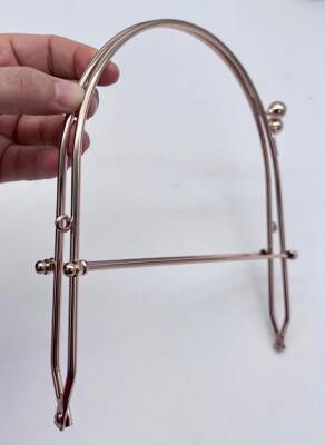 Angel Çanta Aksesuar 20 Cm Light Gold Renk D Model Çanta Klipsi, Çanta Bursu - 2