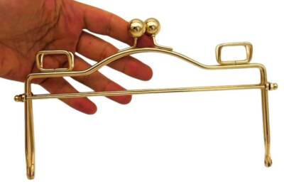 Angel Çanta Aksesuar 20 Cm Light Gold Renk Dikdörtgen Kare Halkalı Model Model Çanta Klipsi, Çanta Bursu - 3