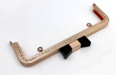 Angel Çanta Aksesuar 20 Cm Light Gold Renk Siyah Kurdele Model Çanta Klipsi, Çanta Bursu - 1