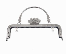 Angel Çanta Aksesuar 20 Cm Taç Model Gümüş Renk Çanta Klıpsi - Angel Çanta Aksesuar