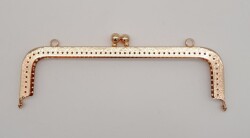 Angel Çanta Aksesuar 20.5 cm Dikdörtgen Çanta Klipsi Çanta Bursu Light Gold Metal - Angel Çanta Aksesuar