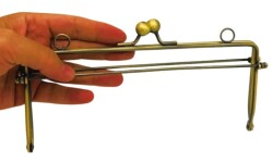 Angel Çanta Aksesuar 21 Cm Antik Renk Dikdörtgen Model Çanta Klipsi, Çanta Bursu - Angel Çanta Aksesuar