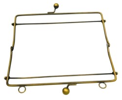 Angel Çanta Aksesuar 21 Cm Antik Renk Dikdörtgen Model Çanta Klipsi, Çanta Bursu - 4