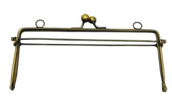 Angel Çanta Aksesuar 21 Cm Antik Renk Dikdörtgen Model Çanta Klipsi, Çanta Bursu - 5