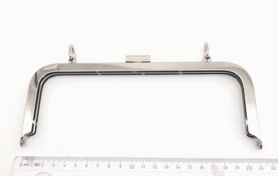 Angel Çanta Aksesuar 21 Cm Gümüş Dikdörtgen Çanta Klipsi Çanta Bursu - 2