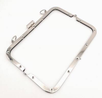 Angel Çanta Aksesuar 21 Cm Gümüş Dikdörtgen Çanta Klipsi Çanta Bursu - 3