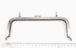 Angel Çanta Aksesuar 21 Cm Gümüş Dikdörtgen Çanta Klipsi Çanta Bursu - 2