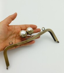 Angel Çanta Aksesuar 21 Cm İncili Antik Çanta Klipsi Çanta Bursu - 2