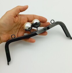 Angel Çanta Aksesuar 21 Cm İncili Füme Çanta Klipsi Çanta Bursu - 2