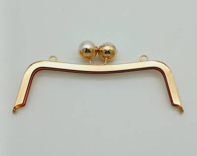 Angel Çanta Aksesuar 21 Cm İncili Light Gold Çanta Klipsi Çanta Bursu - 1