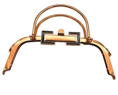 Angel Çanta Aksesuar 21 Cm Light Gold Renk Çift Tutma Saplı Çanta Klipsi, Çanta Bursu - 4