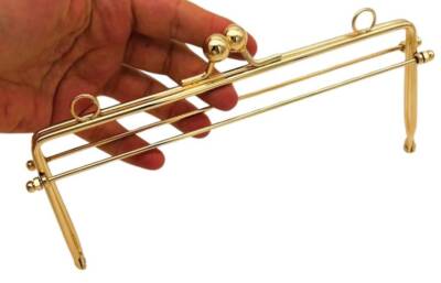 Angel Çanta Aksesuar 21 Cm Light Gold Renk Dikdörtgen Model Çanta Klipsi, Çanta Bursu - 1