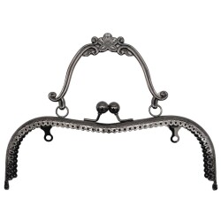 Angel Çanta Aksesuar 21 cm Tutmalı Çanta Klipsi Bursu Füme Metalli - Angel Çanta Aksesuar