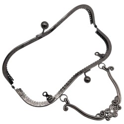 Angel Çanta Aksesuar 21 cm Tutmalı Çanta Klipsi Bursu Füme Metalli - 3